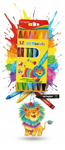 Keyroad Aliejinės pastelės spalvotos, 12vnt