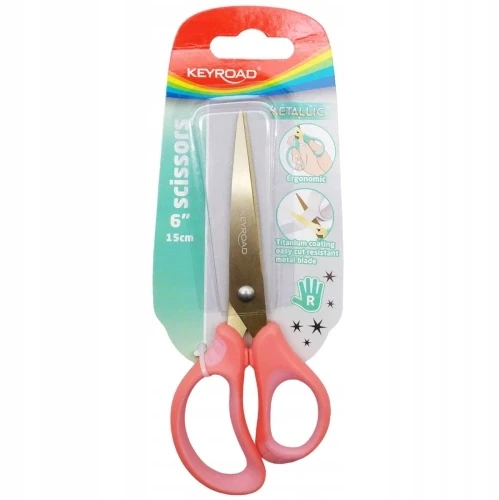 Žirklės Keyroad Metallic, 15,5 cm, dengtos titano danga