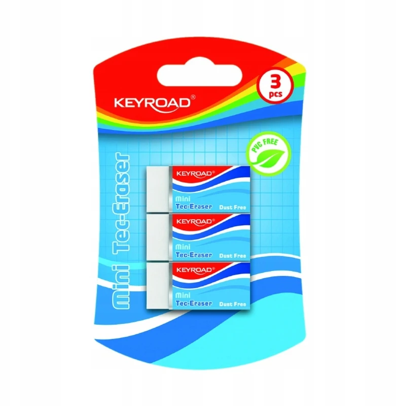 Keyroad Tec-eraser mini trintukas, 3 vnt., baltas