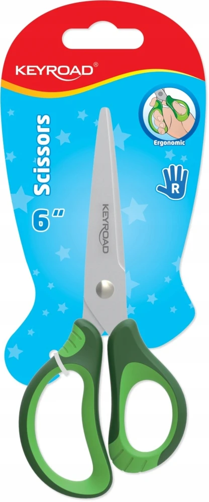 Vaikiškos žirklės Keyroad 15cm, minkštos, ergonomiškos rankenos