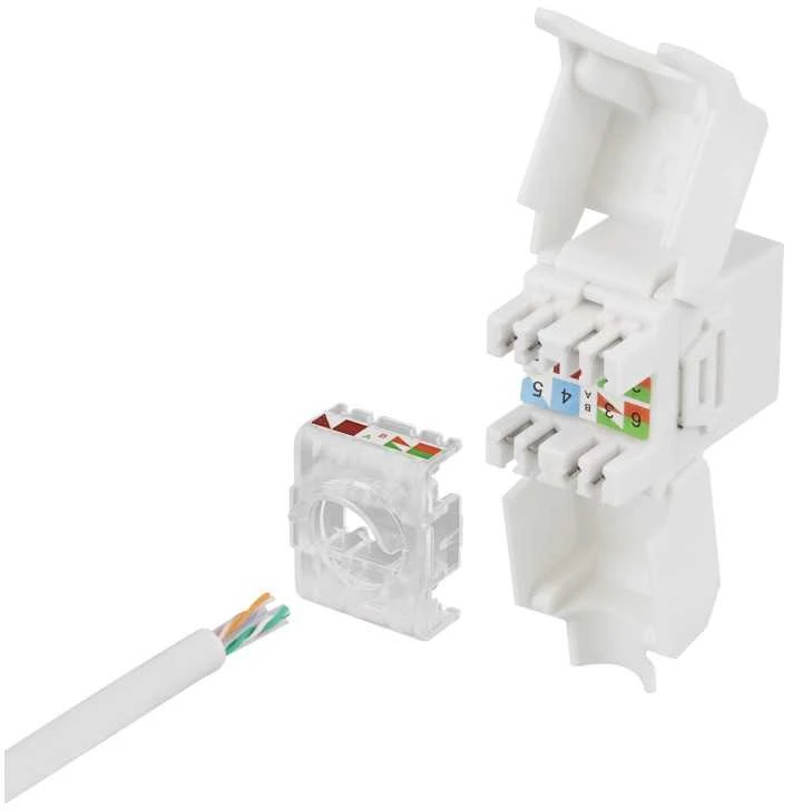 Keystone jungtis DELTACO UTP Cat6a, neekranuota, 28AWG, plona / MD-131