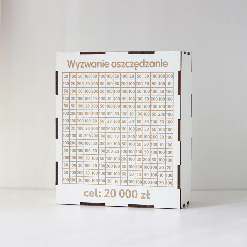 Kiaulė 20 000 PLN, pažymėta taupyklė, medinė kartelė