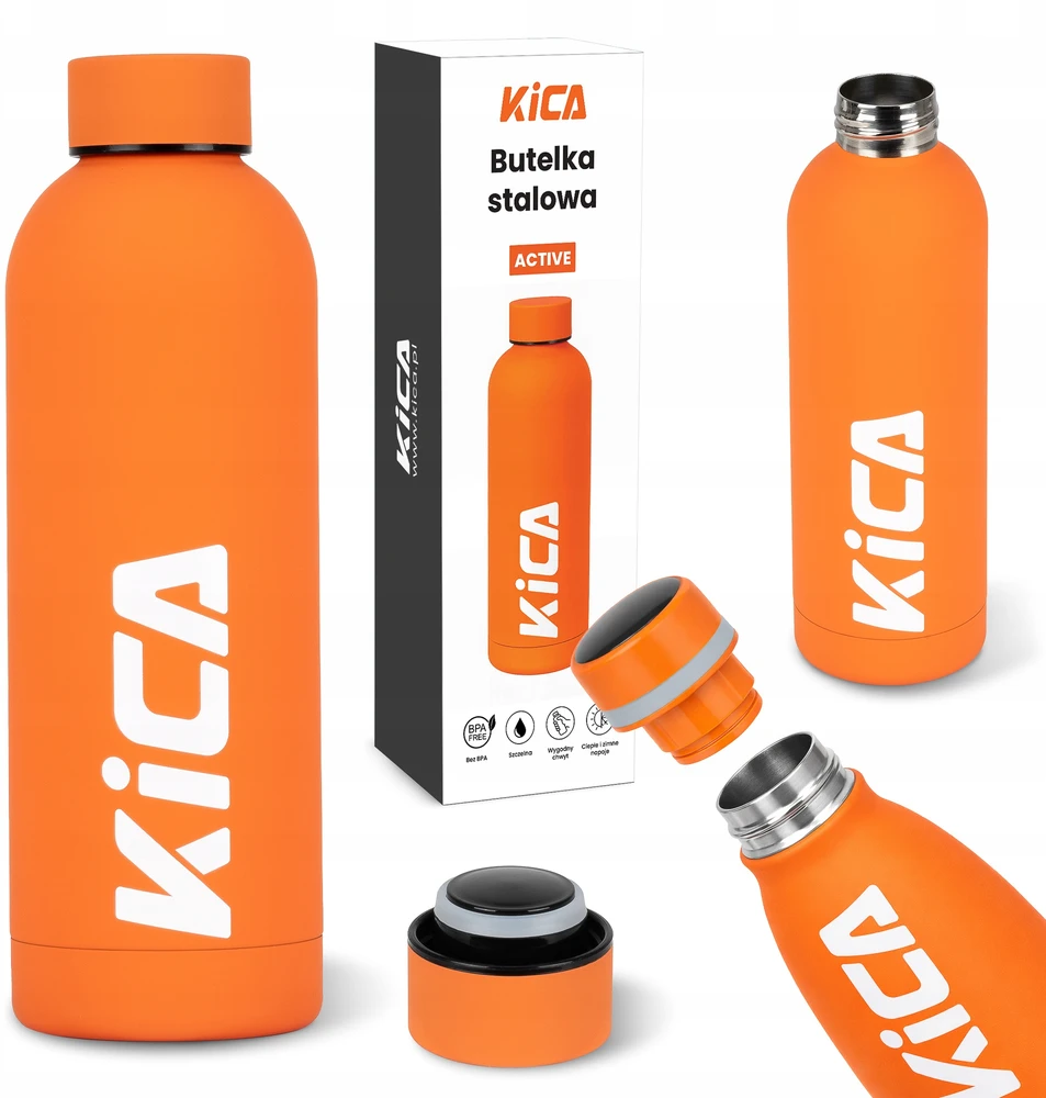 Gertuvė Feiyu Tech Gėrimo Butelis - FeiyuTech KiCA Active 500 ml Izoliuotas Nerūdijančio Plieno - Oranžinė