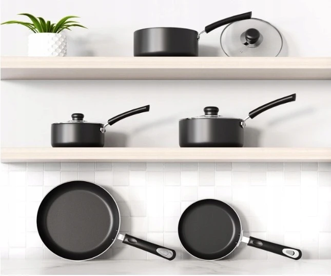 KICHLY 5 indukcinių puodų ir keptuvių rinkinys 20-28cm su dangčiais virtuvė