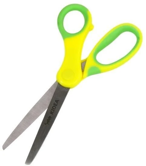 Kidea 15 mokyklinės žirklės, suapvalinti ergonomiški antgaliai
