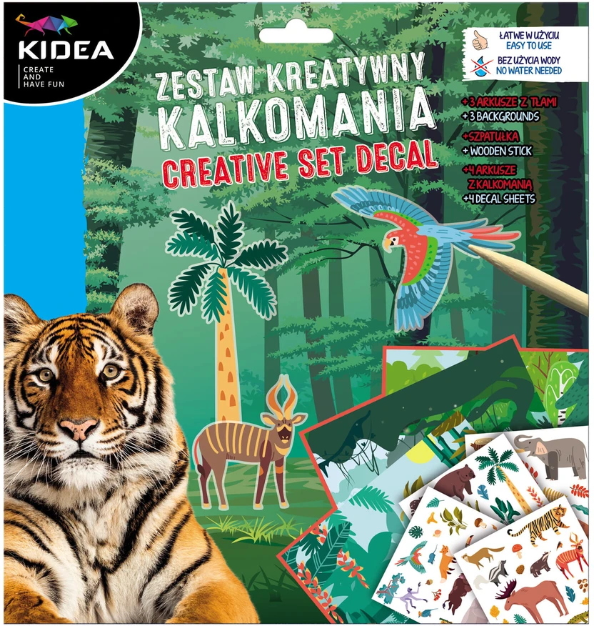 „Kidea Creative Set“ KLIPEDUKAI C PERĖJIMO LIPDUKAI 3 lapai Gyvūnai