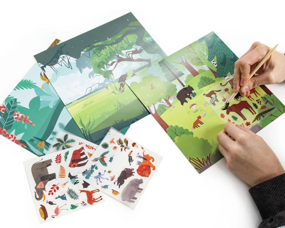 „Kidea Creative Set“ KLIPEDUKAI C PERĖJIMO LIPDUKAI 3 lapai Gyvūnai