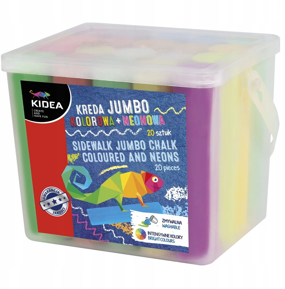 Kidea Jumbo kreidelės kelio dažymui, 20 vnt., neoninės spalvos