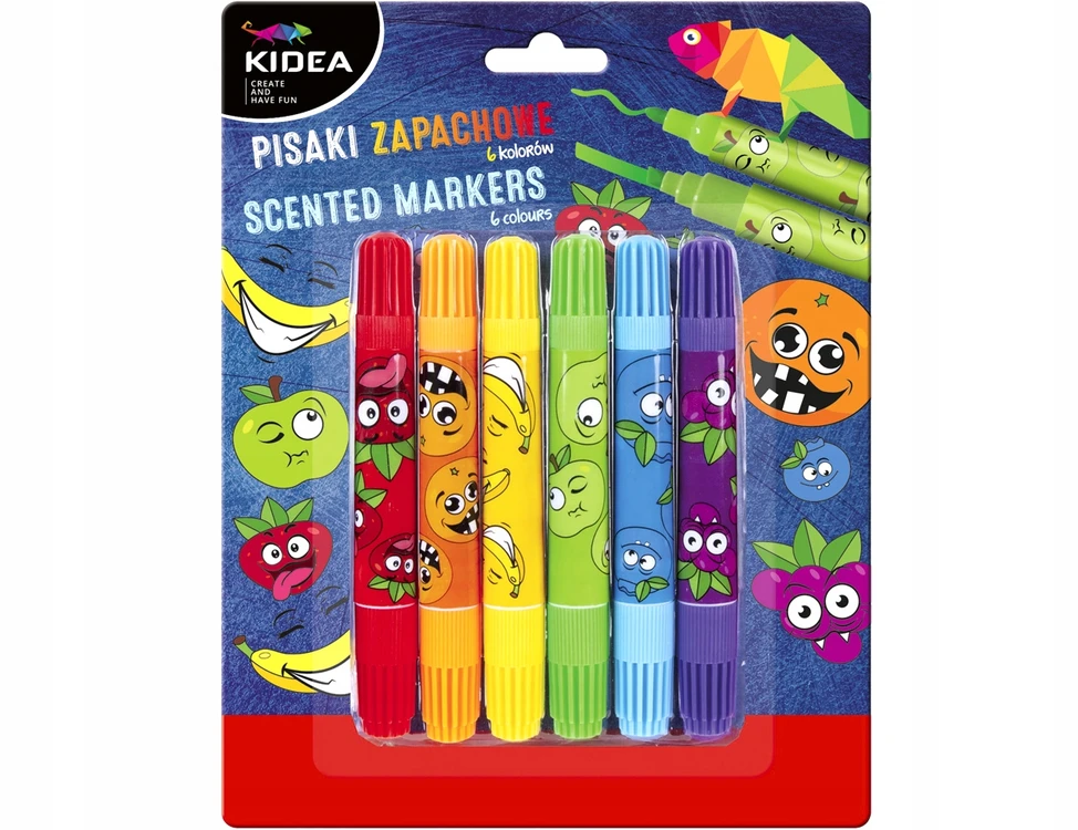 Kidea kvapnūs dvipusiai markeriai, 6 spalvos