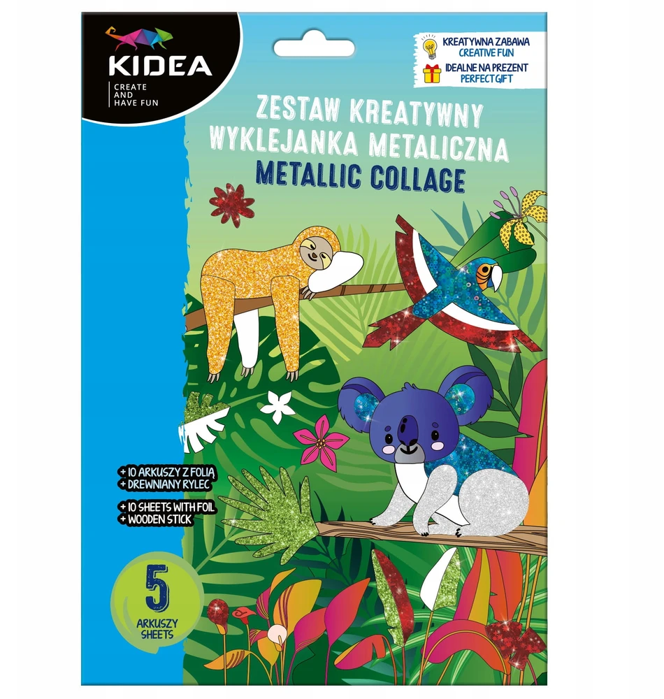 Kidea METALIC STICKSCREATIVE ANIMALS RINKINYS