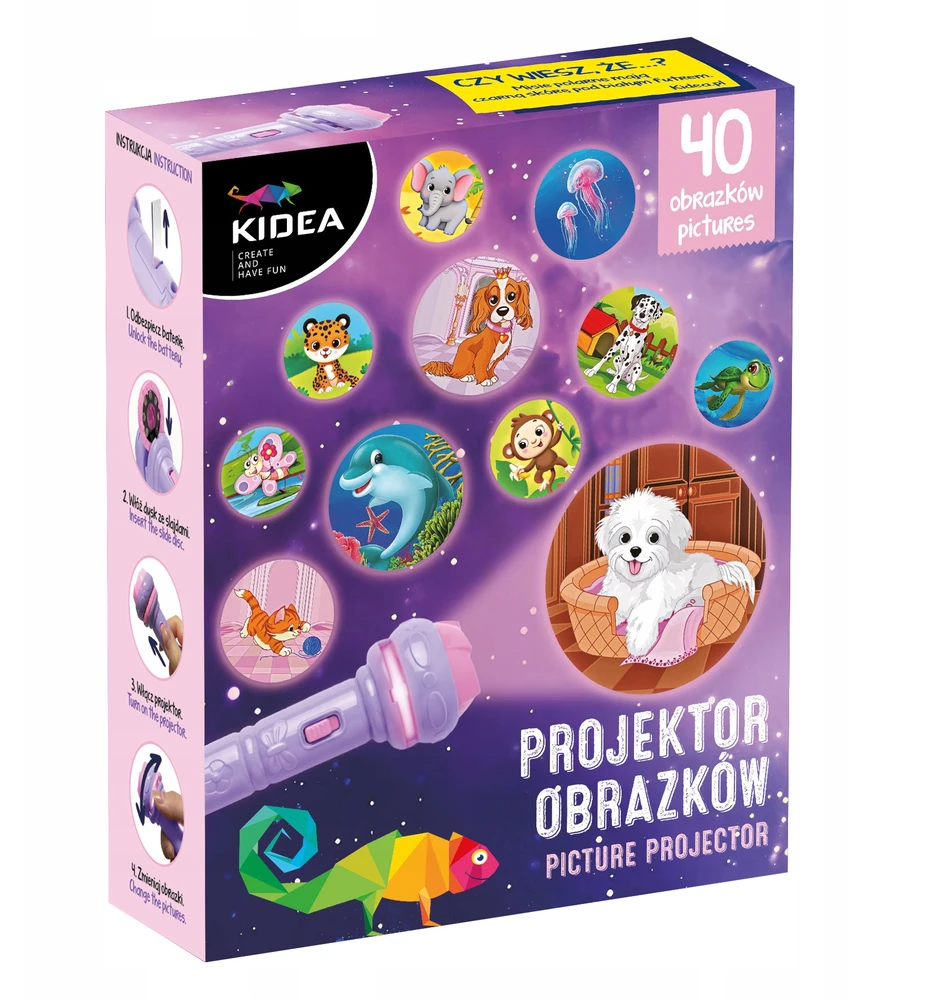 KIDEA PICTURE PROJEKTORIUS GYVŪNAI 40 NUOTRAUKŲ