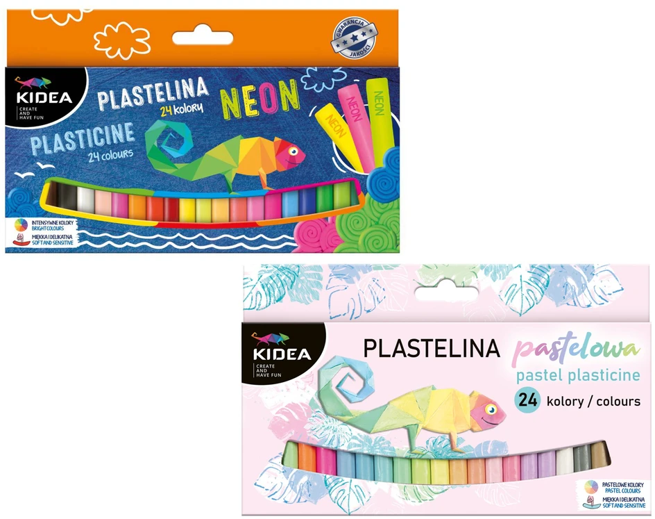 Kidea Plastelinos Rinkinys: 48 Spalvų (neoninės ir Pastelės)
