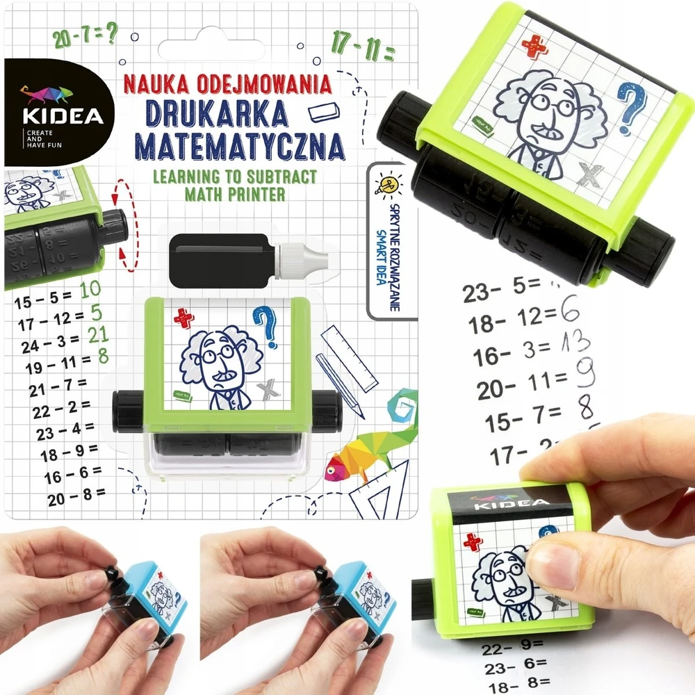 Kidea Spausdintuvas MATEMATYCZNA NAUKA DODAWANIA ODEJMOWANIA MNOŻENIA DZIELENIA NIEWIA