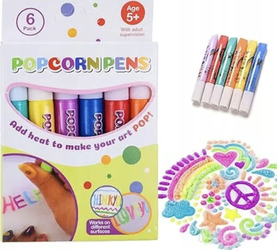 Kidea Magy Flomasteriai 3D popkorn