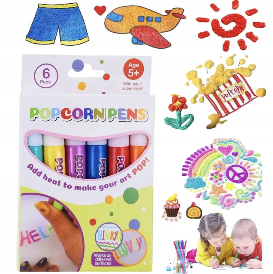 Kidea Magy Flomasteriai 3D popkorn