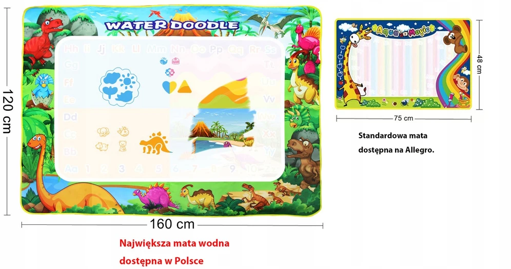 KIDINO Didelis vandens kilimėlis Vandens tapybos antspaudai Šablonų žymekliai Žymekliai 160 x 120