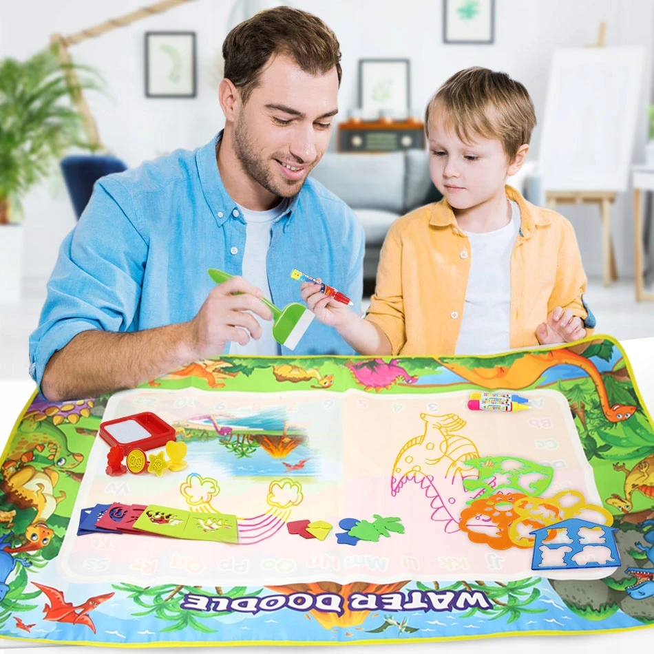 KIDINO Didelis vandens kilimėlis Vandens tapybos antspaudai Šablonų žymekliai Žymekliai 160 x 120