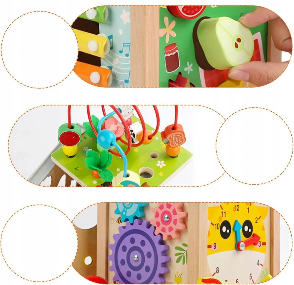 Kidino Mokomasis sensorinis kubas Medinis Montessori rūšiuotojas Pagauk kirminą