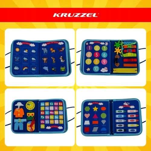 KIDINO MONTESSORI SENSORY BOOK XXL MANIPULIAVIMO LENTA 14IN1 Saugus