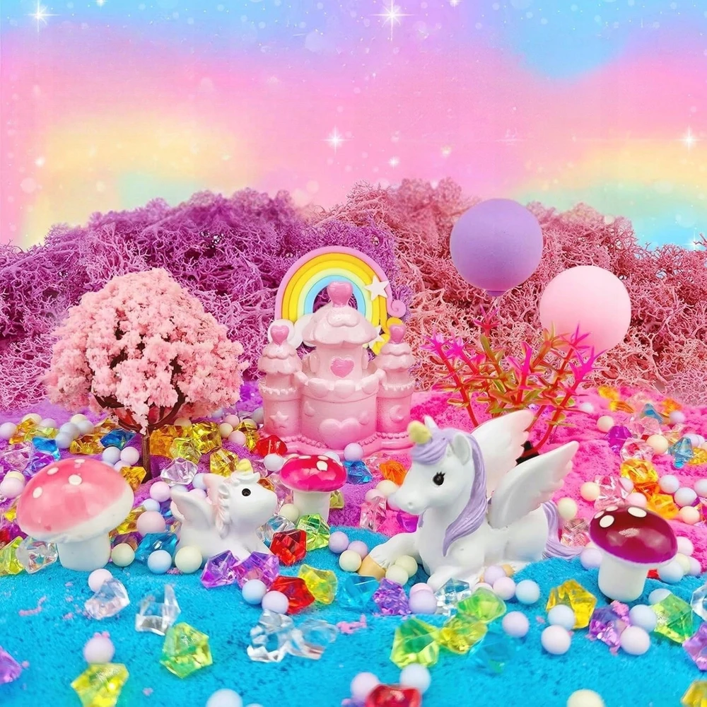 KIDINO UNICORN SET CREATIVE MAGICAL TERRARUIM LED NAKTINĖ LEMPA DOVANA