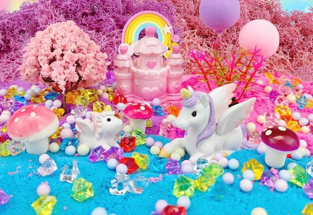 KIDINO UNICORN SET CREATIVE MAGICAL TERRARUIM LED NAKTINĖ LEMPA DOVANA