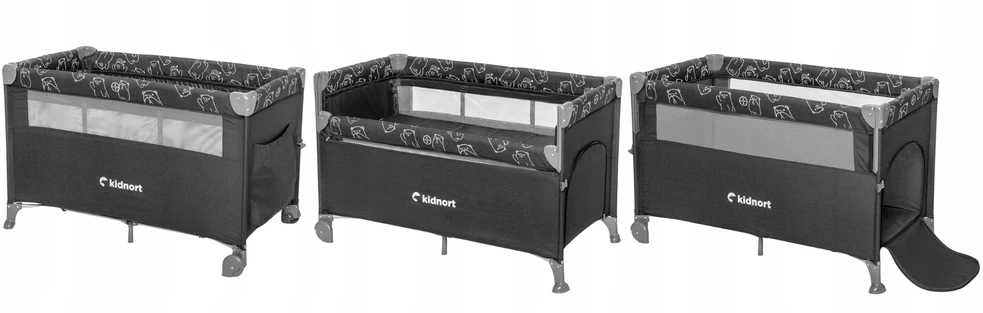 Kidnort 3in1 sulankstoma kelioninė lova – papildoma lova, maniežas + krepšys LIVSMILJO