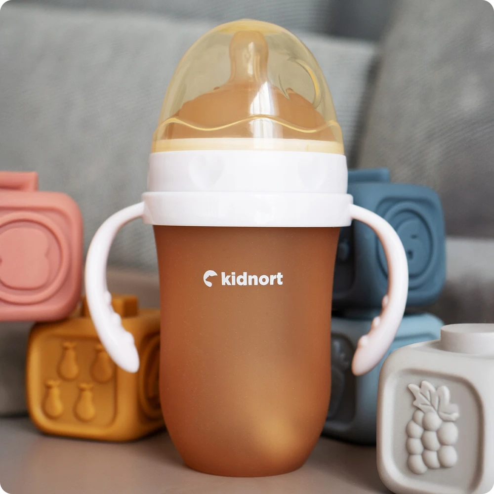 Kidnort Eple Anti-Colic silikoninis buteliukas 250ml Rožinė 6M+ BE BPA