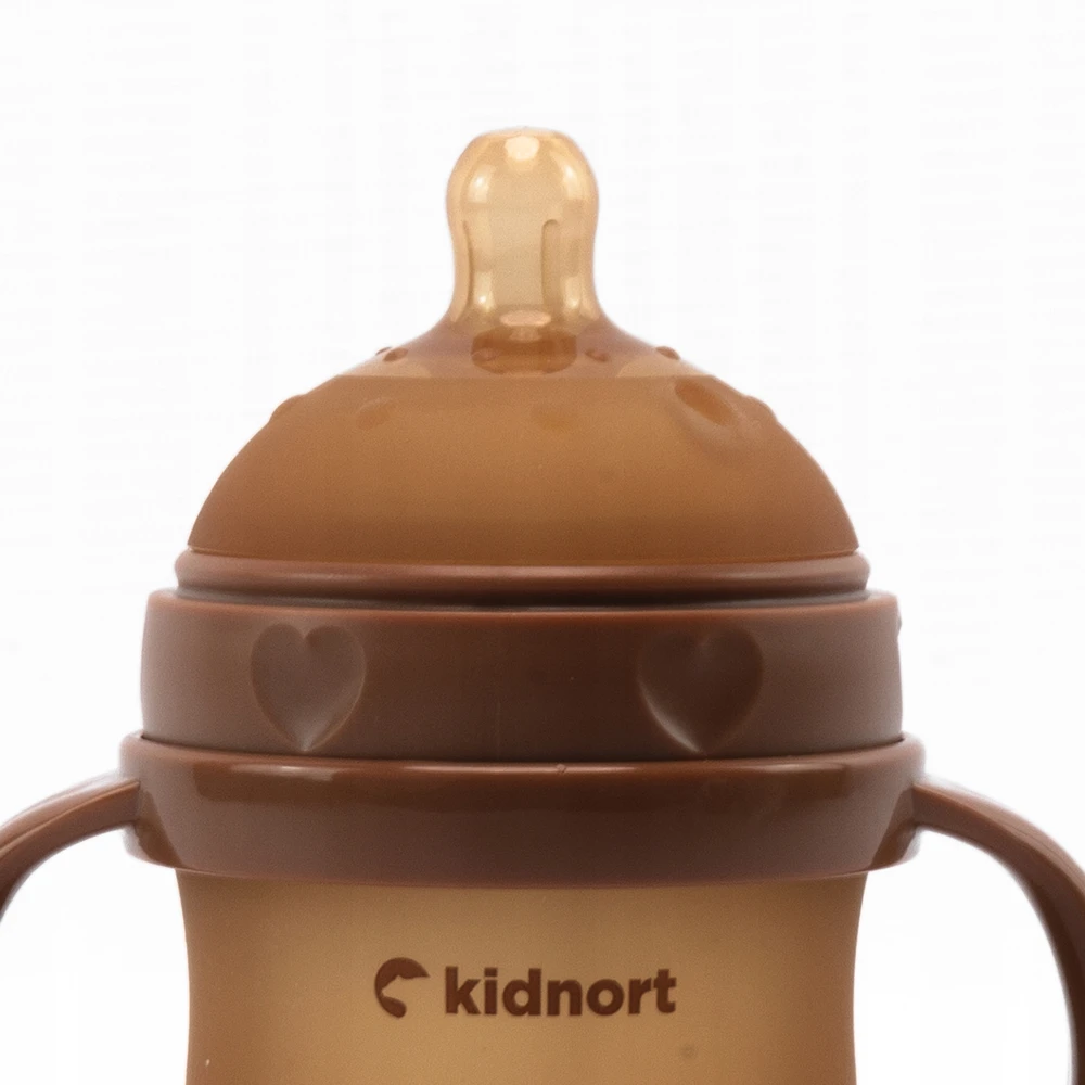 Kidnort Eple Anti-Colic silikoninis buteliukas 150ml Brown 0-3M BE BPA