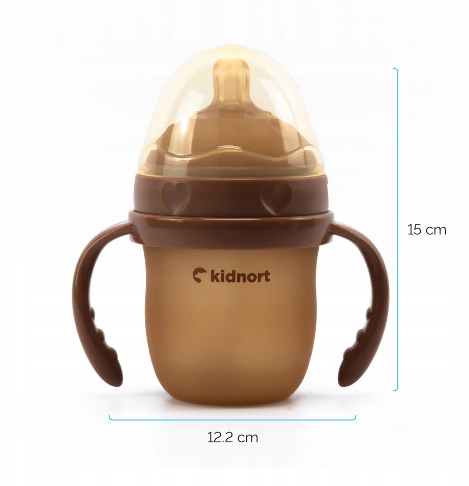 Kidnort Eple Anti-Colic silikoninis buteliukas 150ml Brown 0-3M BE BPA