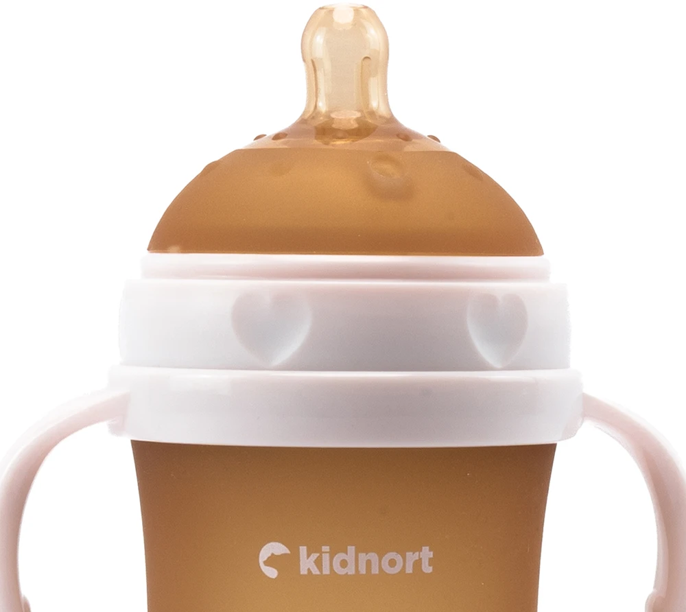 Kidnort Eple Anti-Colic silikoninis buteliukas 250ml Rožinė 6M+ BE BPA