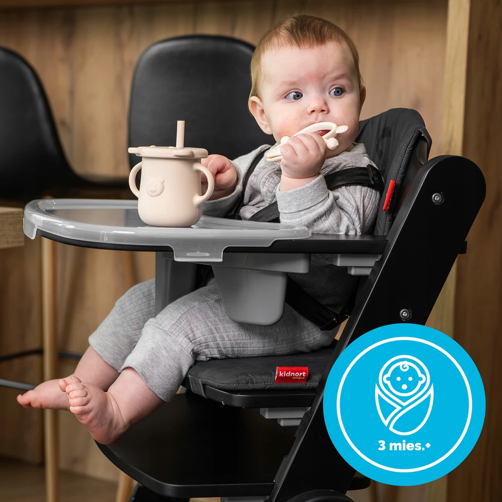 Kidnort Glitre silikoninis dantukas rudas 3M be BPA, sterilizuotas, dėklas, medicininis