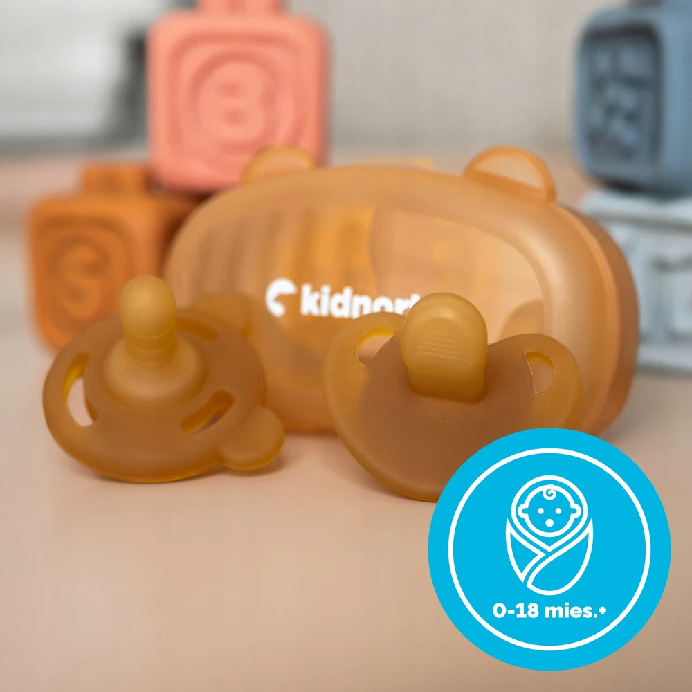 Kidnort Happling silikoniniai čiulptukai 0-18M 2 vnt ortodontiniai/simetriniai be BPA