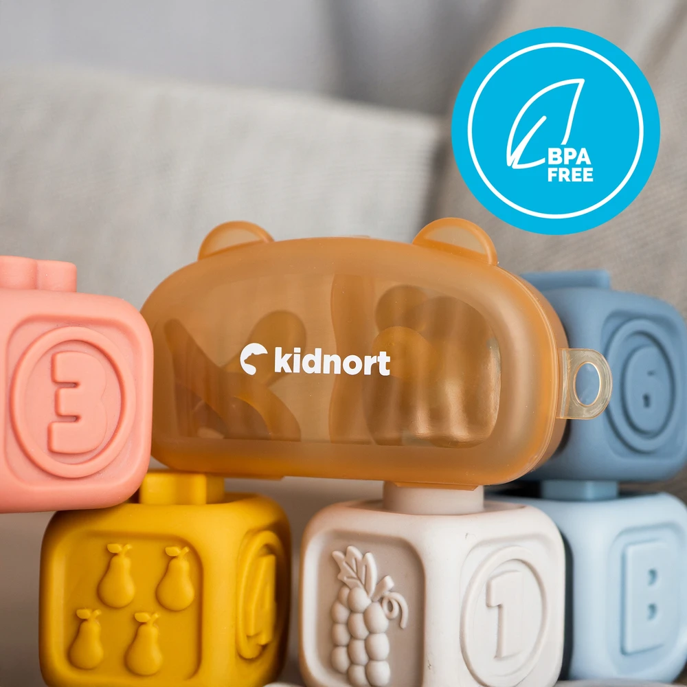 Kidnort Happling silikoniniai čiulptukai 0-18M 2 vnt ortodontiniai/simetriniai be BPA