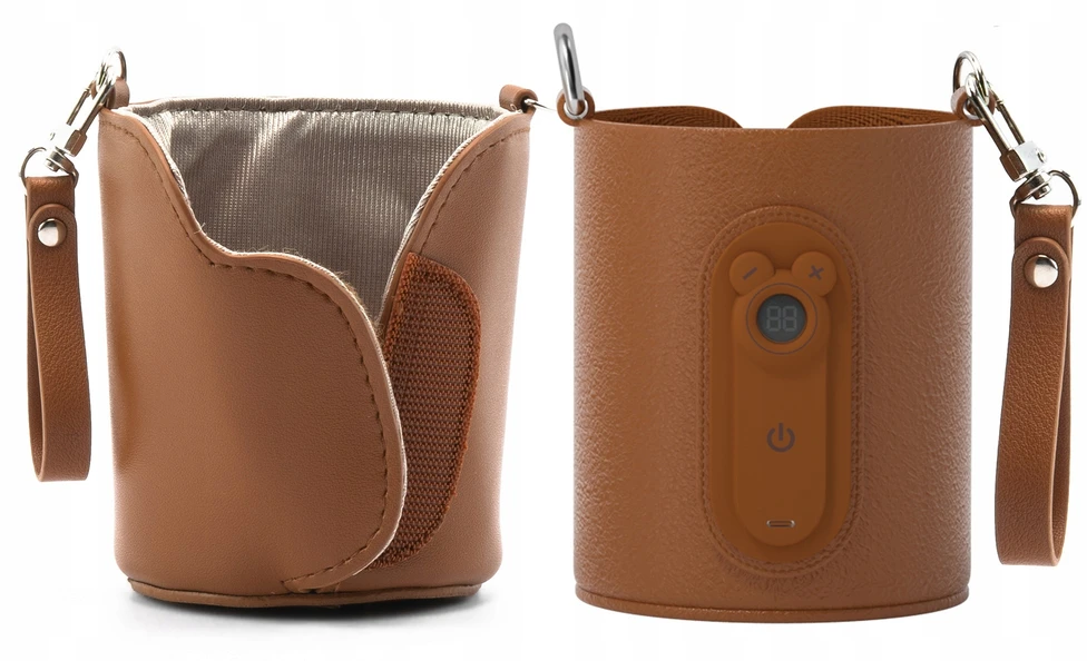 Kidnort Nešiojamas šildytuvas buteliams, pienui, vandeniui Varm Brown USB-C 40–65°C