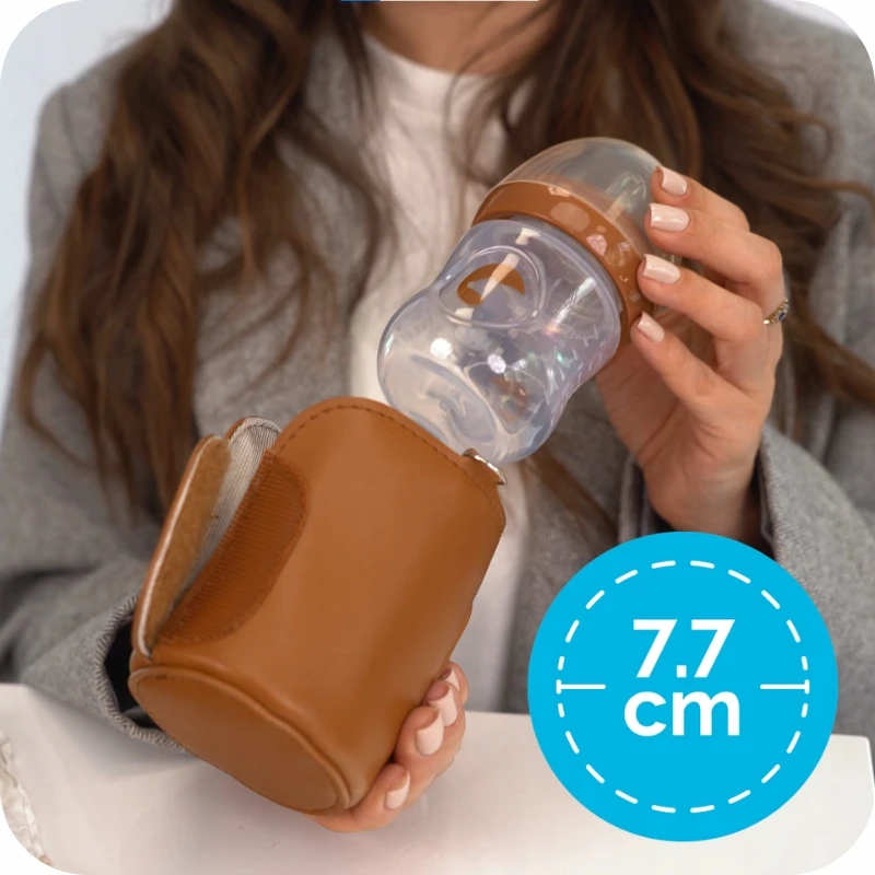Kidnort Nešiojamas šildytuvas buteliams, pienui, vandeniui Varm Brown USB-C 40–65°C