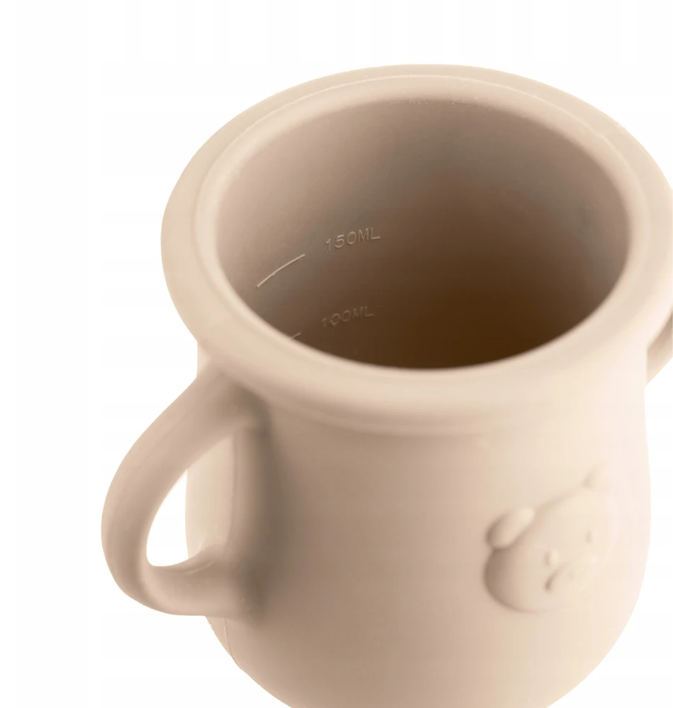 Kidnort SILIKONINIS PUODĖLIS su šiaudeliais ir RANKENĖMIS Vaikams 250ml Retter Mjölk