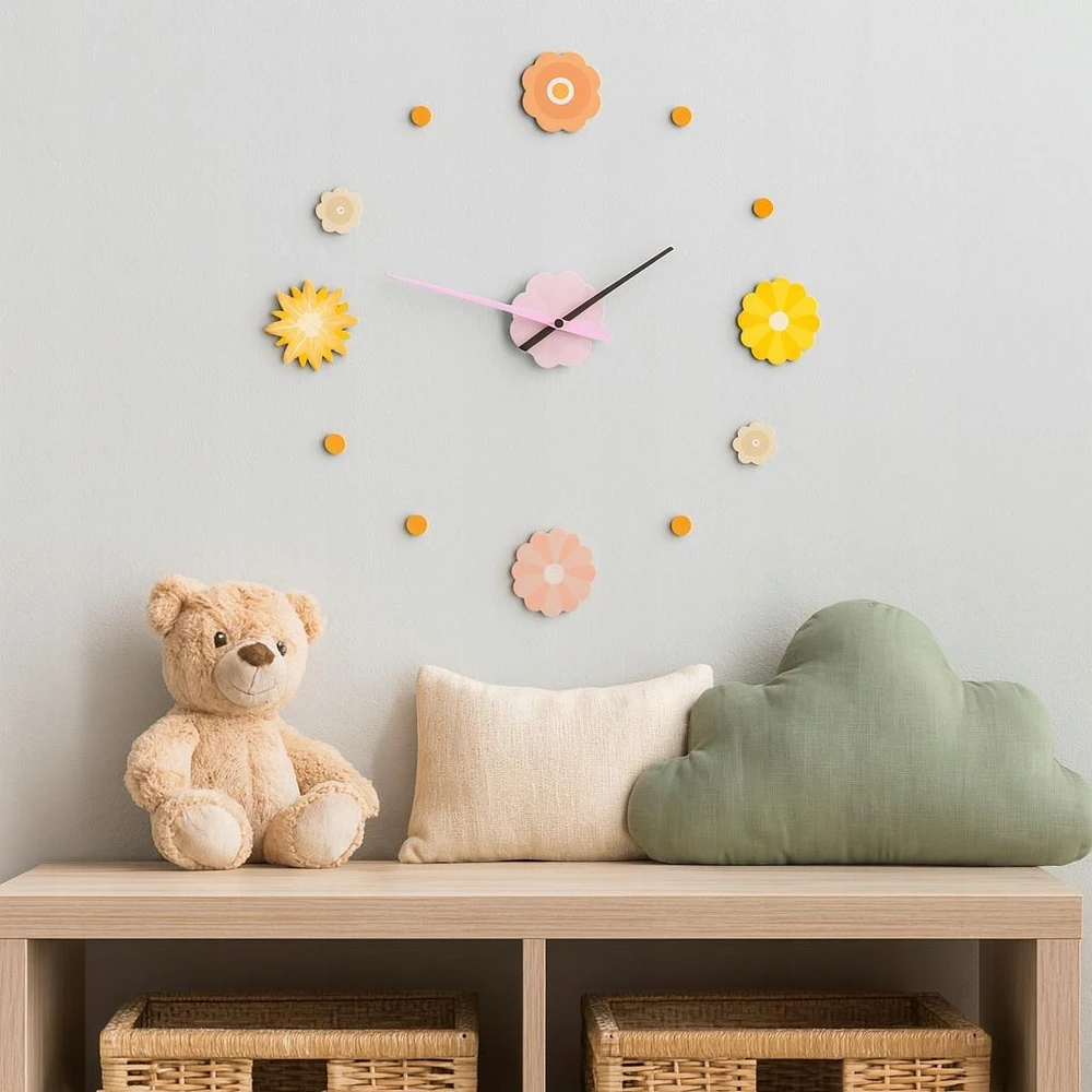 Kids Collection ZEGAR DIY WIELKOLOROWY DO POKOJU DZIECKA TWORZYWO SZTUCZNE 31 X 12 X 4 CM
