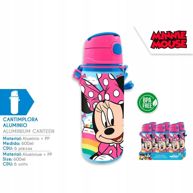 Kids Euroswan Aluminiowy bidonas Minnie 600 ml vaikams