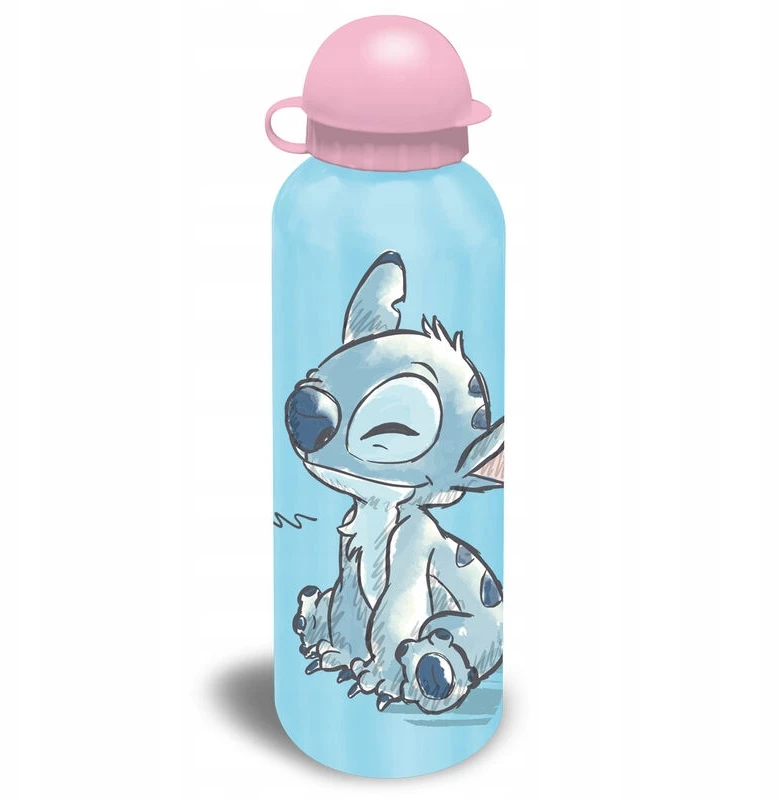 Kids Euroswan Alumino gertuvė Lilo ir Stitch 500ml, mėlyna su rožiniu dangteliu