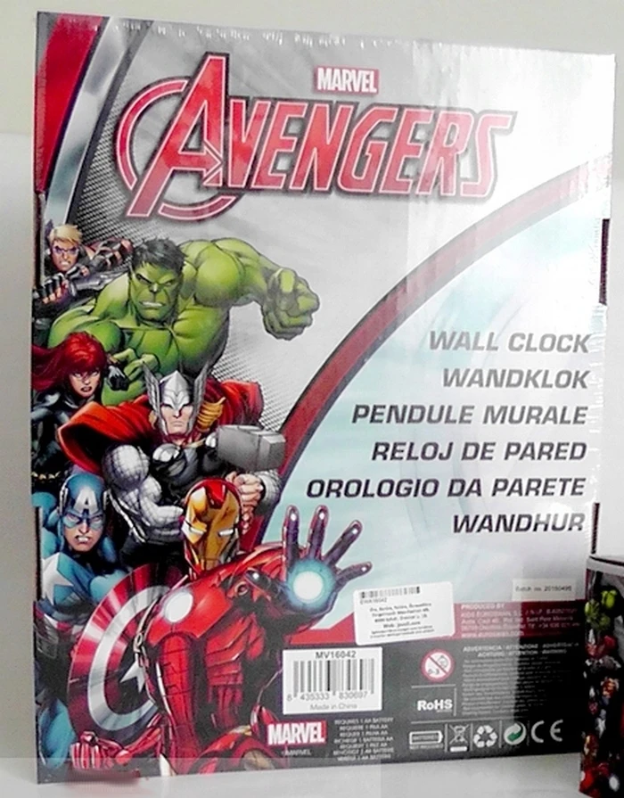 Kids Euroswan Laikrodis ścienny Marvel AVENGERS oryginał na licencji