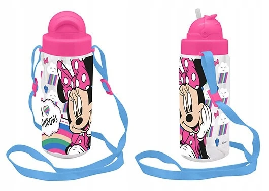 Kids Euroswan Minnie Mouse 500 ml vaikiškas gertuvės buteliukas su dirželiu