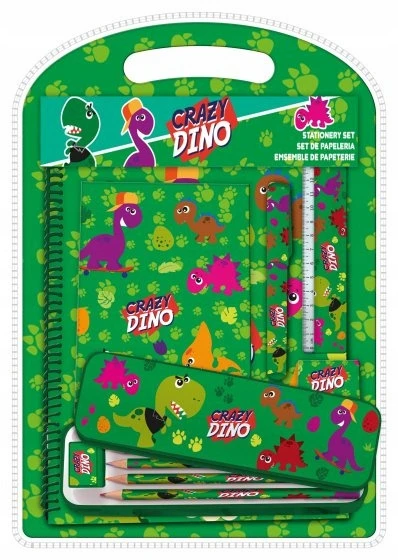 Kids Euroswan Rašymo reikmenų rinkinys "crazy Dino" - 12 elementų
