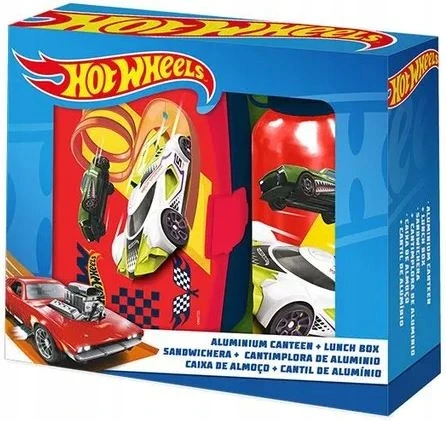 Kids Euroswan „Hot Wheels Rinkinys“ priešpiečių dėžutė + butelis 500 ml HW00001