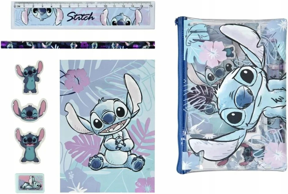 Kids Euroswan Stitch Lilo pieštukinė su reikmenimis