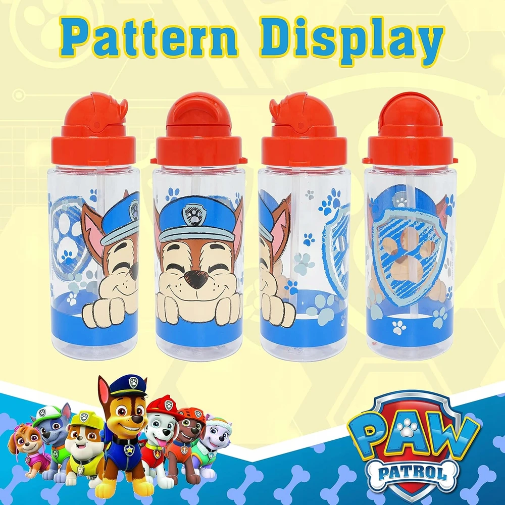 Kids Licensing Kids Euroswan Vandens buteliukas su šiaudeliu ir dirželiu "šunų Patrulis" Chase 500ml