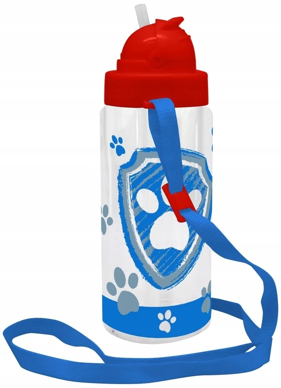 Kids Licensing Kids Euroswan Vandens buteliukas su šiaudeliu ir dirželiu "šunų Patrulis" Chase 500ml
