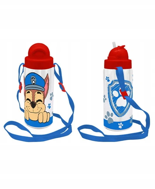 Kids Licensing Kids Euroswan Vandens buteliukas su šiaudeliu ir dirželiu "šunų Patrulis" Chase 500ml