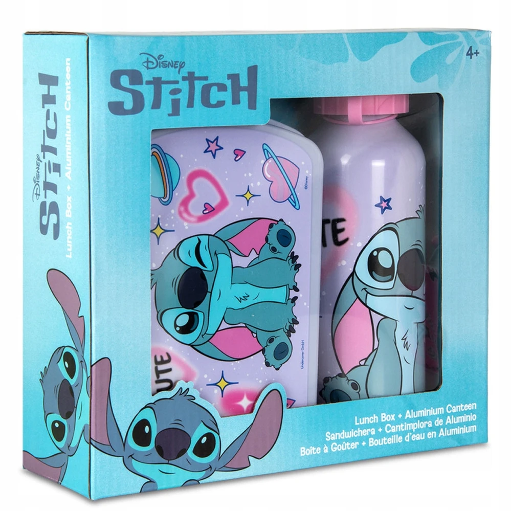 Kids Licensing Vaikų pusryčių rinkinys pietų dėžutė + Stitch aliuminio buteliukas 1 vnt.