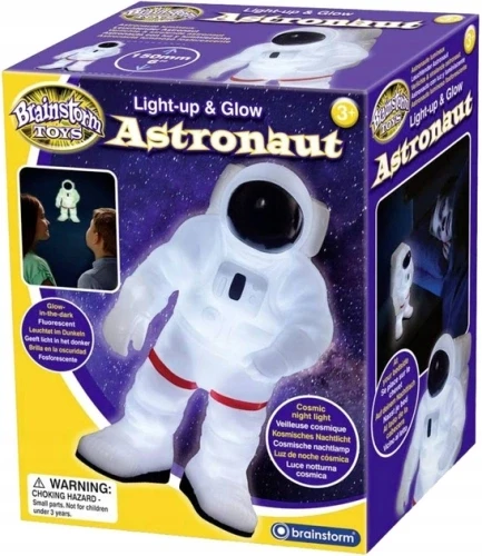 Kids Naktinė lempa ASTRONAUTA KOSMONAUTA KOMBINEZON ŚWIECI W CIEMNOŚCI BRAINSTORM