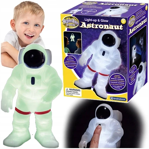 Kids Naktinė lempa ASTRONAUTA KOSMONAUTA KOMBINEZON ŚWIECI W CIEMNOŚCI BRAINSTORM